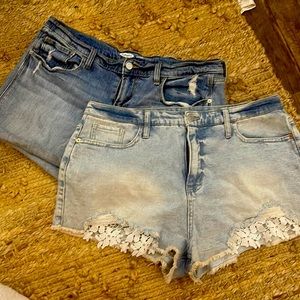 Blue Jean shorts. Old Navy and Target brand.
